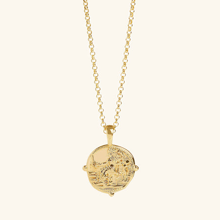 Aphrodite Coin Necklace Gold